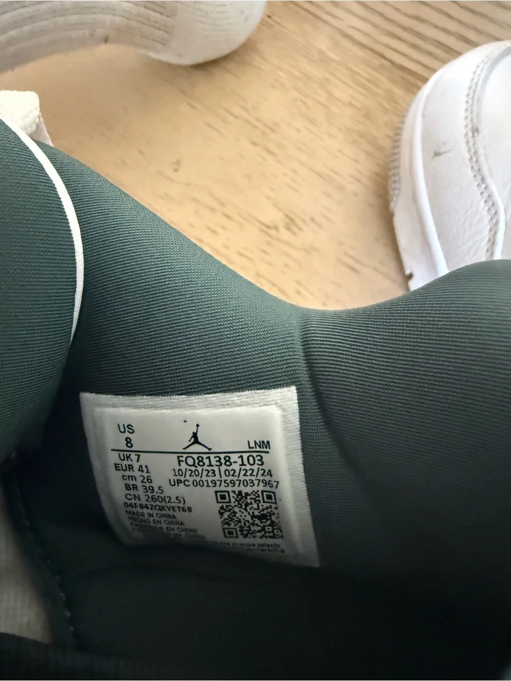 Jordan Kids' White and Dark Green Retro Basketball Sneakers